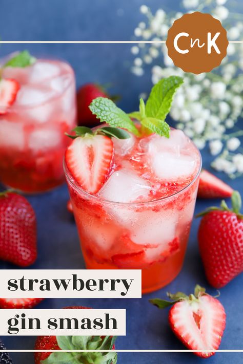 Cool down and relax with our refreshing Strawberry Gin Smash cocktail recipe. Bursting with the sweetness of ripe strawberries and the kick of gin, this vibrant concoction is the perfect way to embrace the sunny days of summer. Follow our easy step-by-step guide and elevate your cocktail game with this irresistible twist on a classic favorite. Cheers to summer sipping! Strawberry Gin Smash Cocktail, Strawberry Gin Smash, Strawberry Smash Cocktail, Strawberry Cocktail Recipe, Gin Smash, Patriotic Recipes, Strawberry Gin, Spring Cocktails Recipes, Strawberry Vodka