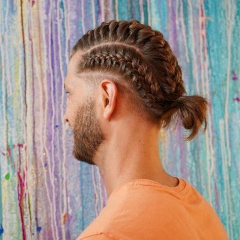 Top Trend Alert: Short Braided Hairstyles for Men 2023 - mens-club.online Viking Braids Men, Hairstyles For Men 2023, Short Braided Hairstyles, Man Braids, Husband Hair, Viking Haircut, Viking Hairstyles, Braids With Fade, Braided Hairstyles For Men