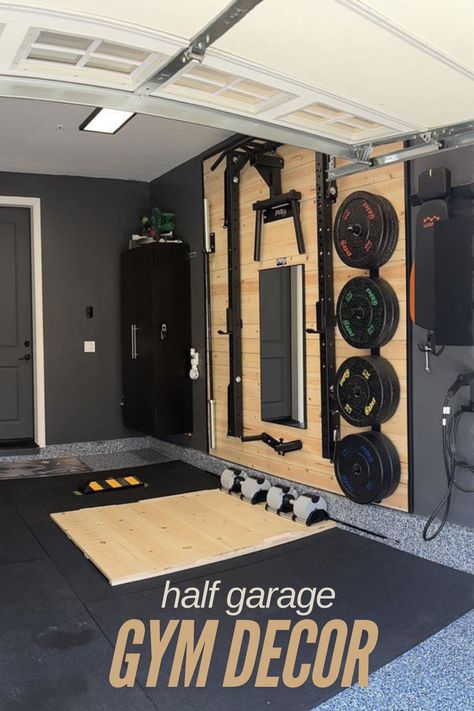 "Modern half garage gym done right! 🏋️‍♂️ Wood accent wall meets smart plate storage and clean black floors. Small space, maximum gains! Perfect setup for crushing those home workouts. #HomeGym #GarageGains 💪"Half Garage Gym  Modern Home Gym Garage Gym Design Wood Wall Gym Plate Storage Ideas Small Gym Layout Minimalist Garage Gym Home Gym Organization Black Floor Gym Home Workout Space Garage Gym Platform Pull Up Station Setup Weight Plate Storage Garage Gym Flooring Home Gym Inspiration Small Gym Layout, Plate Storage Ideas, Garage Gym Ideas Layout, Minimalist Garage, Half Garage Gym, Home Gyms Ideas Garage, Garage Gym Design, Weight Plate Storage, Garage Gym Flooring