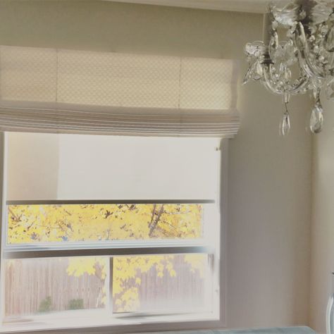 Love the look of a roman shade but need extra coverage from the sun?  You can double up your shades as we did here with a roller shade tucked in behind the roman shade offering that extra bit of protection.   @budgetblindsoakville #romanshades #rollershades #customwindowtreatments Double Blinds For Windows, Double Roman Blinds, Double Roman Shades, Sheer Roller Shades, Interior Window Shutters, Interior Window, Budget Blinds, Custom Window Coverings, Double Blinds