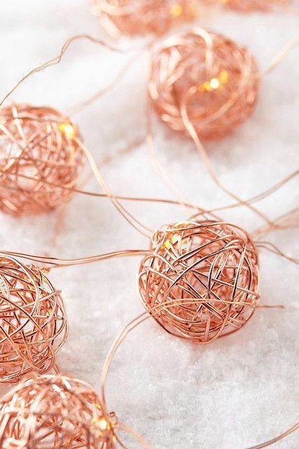 Rose Gold Room Decor, Rose Gold Rooms, Rose Gold Bedroom, Rose Gold Christmas Decorations, Gold Room Decor, Gold Bedroom Decor, Rose Gold Aesthetic, Rose Gold Lights, Rose Gold Decor