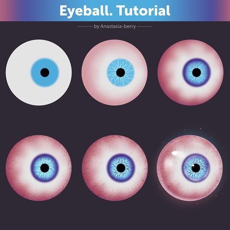 Eyeball. Tutorial | Patreon Eyeball Digital Art, Eyeball Drawing, Magic Tutorial, Ball Drawing, Digital Art Beginner, Human Poses Reference, Coloring Tutorial, Digital Painting Tutorials, Art Instructions