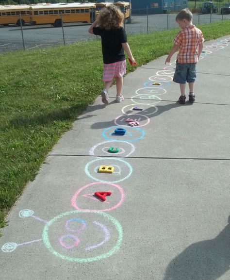 Alphabet- "The Very Hungry Caterpillar" Letter Match (Chalk Drawing) Caterpillar Letter Activities, Preschool Insects Activities, Hungry Caterpillar Games, Caterpillar Activities, Chalk Activities, The Very Hungry Caterpillar Activities, Hungry Caterpillar Craft, Hungry Caterpillar Activities, Bug Activities