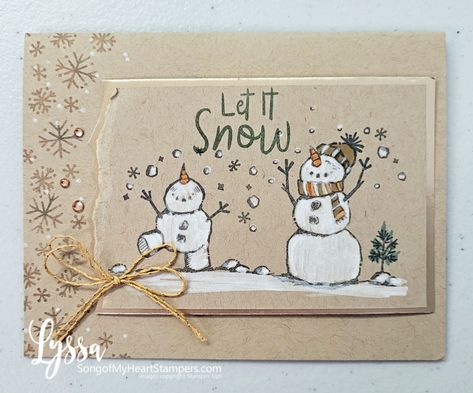 Stampin Up Snowman Season, Snowman Punch, Snowmen Cards, Snowman Christmas Cards, Chalk Marker, Hampton Art, Snowman Family, Snowman Cards, Snowflake Cards