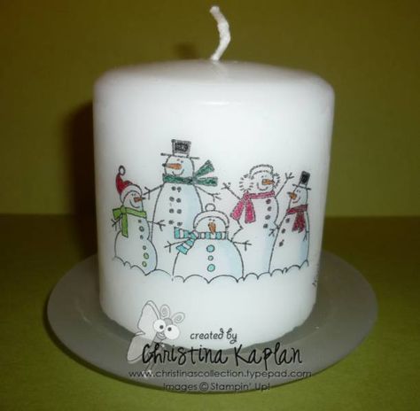 Candle Stamping Candle Image Transfer, Stamped Candles, Candle Painting, Candle Stamping, Christmas Candles Diy, Candle Crafts Diy, Decoupage Ideas, Painted Candles, Candle Craft