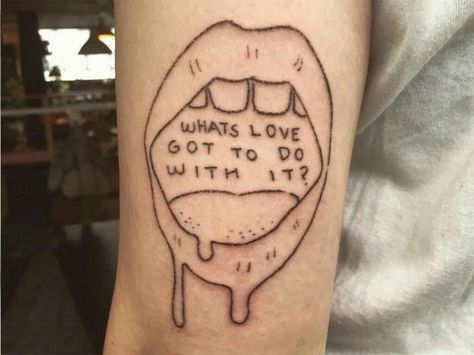 What's Love Got To Do With It Tattoo Stick And Poke Tattoos, Mouth Tattoo, Stick Tattoo, Diy Tattoo Permanent, Stick Poke Tattoo, Stick And Poke Tattoo, Tattoo Diy, Tattoo Health, Health Tattoo