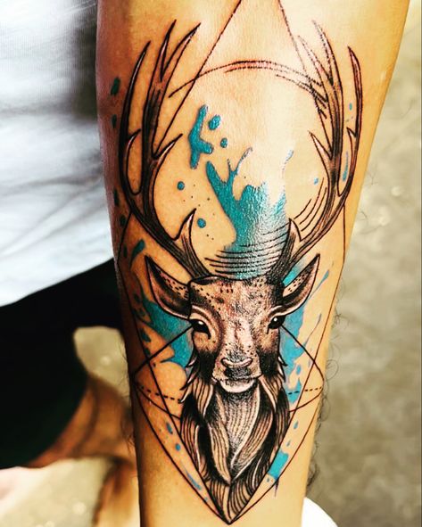 Tattoo Tattoo Calf, Scottish Tattoo, Scottish Tattoos, Stag Tattoo, Tatuaje A Color, Calf Tattoo, Art Tattoos, Forearm Tattoos, Body Art Tattoos