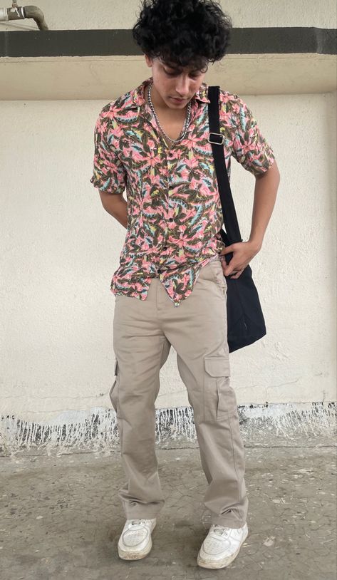 Boys Cargo Pants, Shirt Outfit Men, Cargo Pants Outfit, Summer Fits, Cargo Pant, Floral Shirt, Pants Outfit, Denim Shirt, Shirt Men