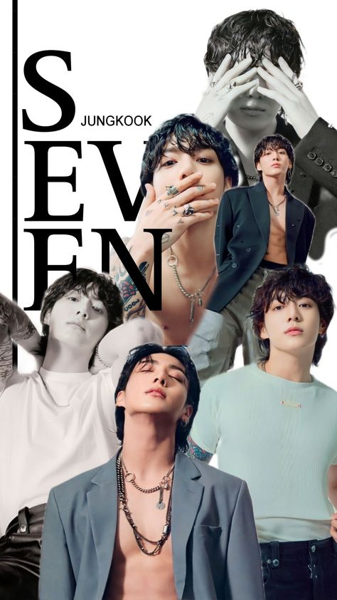 Seven Poster Jungkook, Seven By Jungkook Poster, Jungkook Seven Album Poster, Seven Jungkook Wallpaper, Jungkook Cute Aesthetic Wallpaper, Jungkook Seven Poster, Jungkook Seven Wallpaper, Jungkook Collage, Jungkook Poster