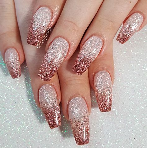 Glitter fade Fantasy Nails, Acrylic Nails, Glitter, Nails, Beauty