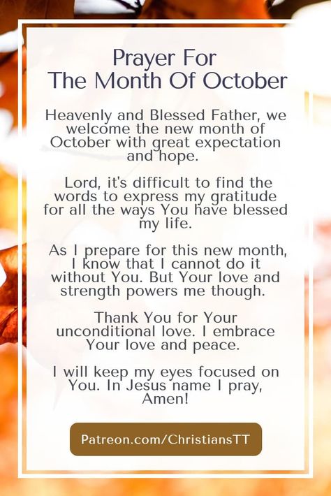 October Blessed Month, October New Month Blessings, Prayers For The Month Of October, Prayer For October Month, New Month October Blessings, New Month Affirmations October, October Blessings Prayer, First Of The Month Prayer, October Meaning