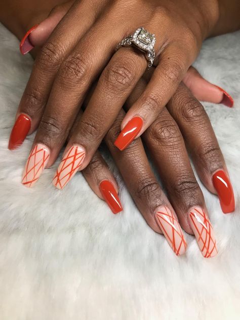 Rust and cream coffin shape  Nails.... Red And Cream Nails Design, Rust Nails, Cream Nails, Coffin Shape Nails, Minimalist Nails, Rust, Nail Designs, Cream, Nail Art