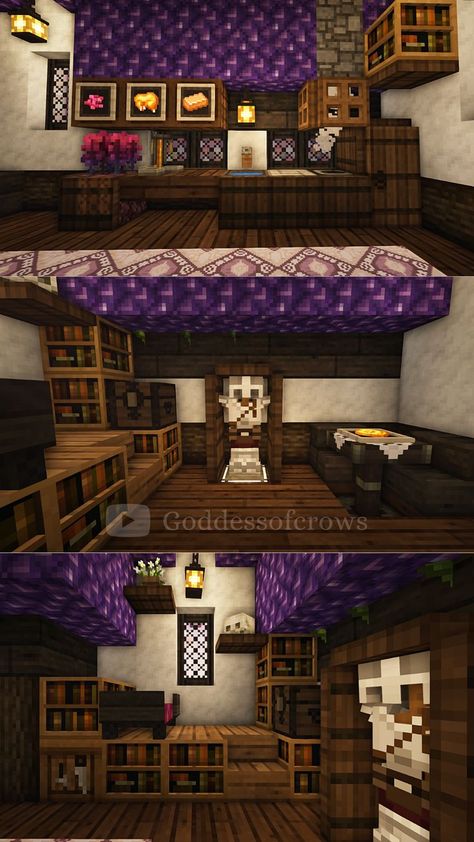 Fairycore Interior, Minecraft Amethyst, Minecraft Fairycore, Fairycore House, Bedroom Fairycore, Interior Design Minecraft, Bedroom Minecraft, Interior Minecraft, Amethyst Decor