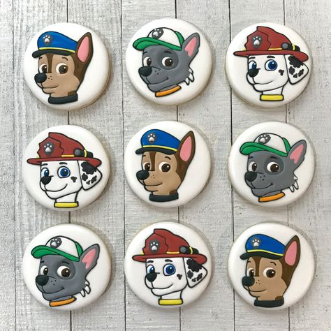 Paw Patrol Royal Icing Cookies, Paw Patrol Decorated Cookies, Paw Patrol Cookies Decorated, Galletas Paw Patrol, Paw Patrol Birthday Cookies, Paw Patrol Sugar Cookies, Paw Patrol Birthday Party Cake, Paw Patrol Cookies, Royal Icing Cakes