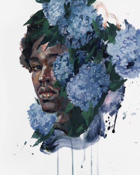 Agnes Cecile Art, Agnes Cecile, Flower Boy, Artist Aesthetic, Print Artwork, Blue Painting, Flower Boys, Ethereal Art, Canvas Paper