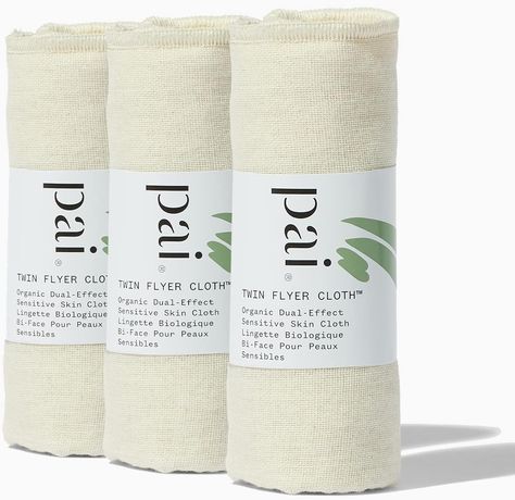 Pai's unique Twin Flyer Cloth was over a year in development. The textured muslin side works to gently exfoliate even the most sensitive skin. While the super-soft terry flannel removes cleanser, makeup and impurities from the face and delicate eye area. This Twin Flyer Cloth is one-side muslin, one-side Terry Towel for a gentle exfoliation and for use around the eye area. It is the same cloth bundled with Pai's Middlemist Seven Gentle Hydrating Cleanser and Pai's masks. Sensitive Skincare, Pai Skincare, Clean Life, Skin Cleansing, Hydrating Cleanser, Cleansing Wipes, Sensitive Skin Care, Gentle Exfoliator, Face Cloth