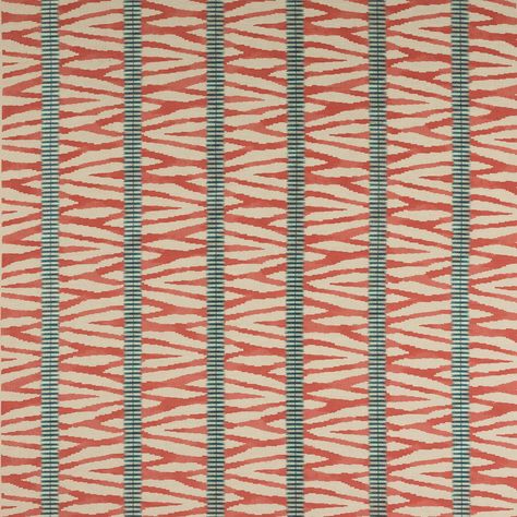 Terrace Living Room, Jane Churchill, Samuel And Sons, Design Library, Paisley Fabric, Stripes Texture, Pierre Frey, Orange Fabric, Colorful Curtains