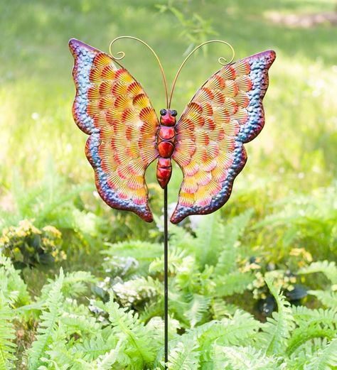 Butterfly Kit, Yard Ornaments, Decorative Garden Stakes, Stained Glass Butterfly, Outdoor Living Decor, Metal Yard Art, Unique Housewarming Gifts, Patio Plants, Glass Butterfly