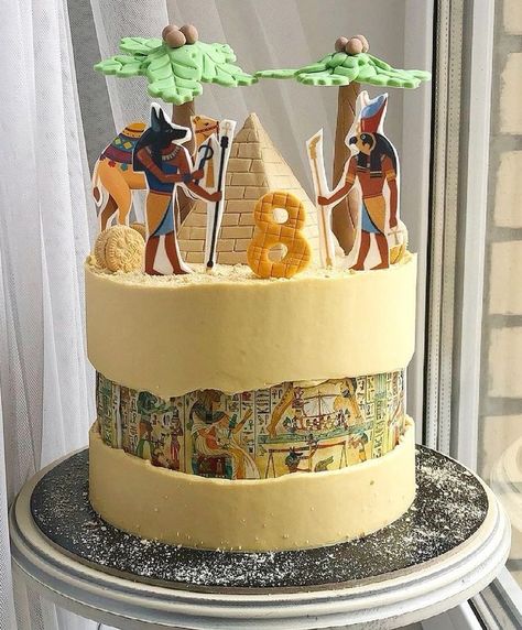 Egyptian Themed Party, Egyptian Party, 10 Birthday Cake, Cute Food Art, Themed Birthday Cakes, Baby Boy Birthday, Girl Cakes, 8th Birthday, Cake Creations