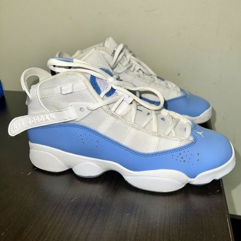 Nike Air Jordan 6 Rings UNC Ice White Blue Shoes CW7037 100 Size 6Y Air Jordan 6 Rings, Jordan 6 Rings, Nike Air Jordan 6, Air Jordan 6, 6 Rings, Jordan 6, Blue Nike, Nike Huarache, Nike Outfits