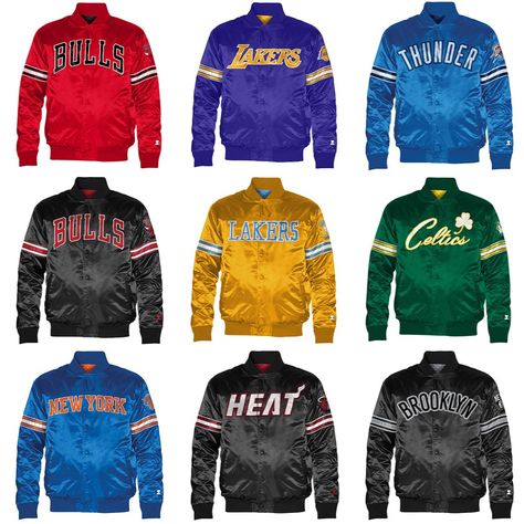 NBA x Starter Jackets Return To Foot Locker | The Hoop Doctors Basketball Varsity Jacket, Starter Jacket 90s, Lebron James Varsity Jacket, 90s Starter Jacket, Nba Jacket, College Jackets, Pullover Windbreaker, Loose Sweater, Pullover Jacket