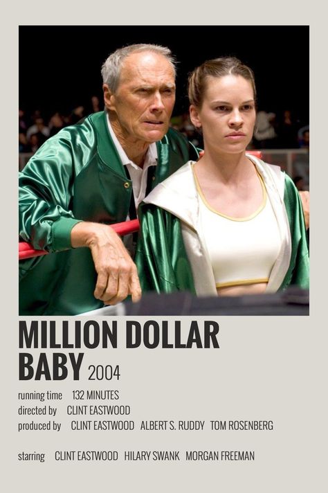 Million Dollar Baby Movie, Baby Minimalist, Actor Clint Eastwood, Million Dollar Baby, Baby Movie, Iconic Movie Posters, Film Posters Minimalist, Polaroid Poster, Sports Movie