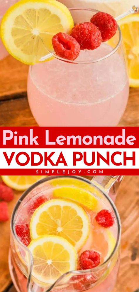 There's so much to love about this Pink Lemonade Vodka Punch! It's the perfect Easter cocktail recipe for a crowd. Not only is this easy spring drink deliciously refreshing, but it is also versatile. 3 ingredients are all you need! Frozen Pink Lemonade Vodka Drink, Alcohol Punch, Everyday Drinks, Pink Lemonade Vodka, Pink Lemonade Recipes, Vodka Punch, Alcoholic Punch Recipes, Lemonade Punch, Spring Drink