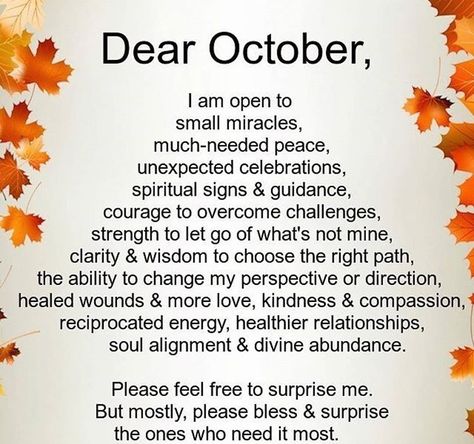 October is very Special month for me👀 October Motivation, Dear October, October Vibes, Morning Words, Morning Affirmations, Morning Motivation, Morning Messages, Spiritual Awakening, Healthy Relationships