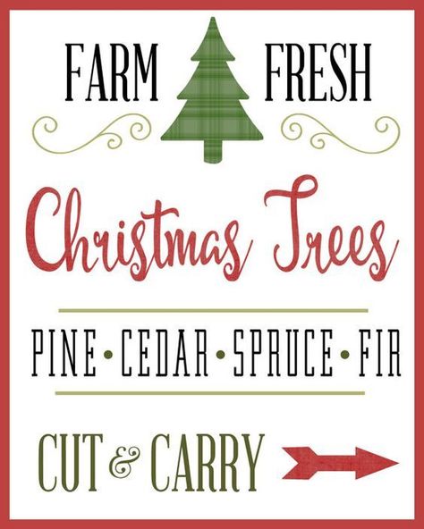 Trees Printable, Christmas Tree Printable, Fresh Cut Christmas Trees, Farm Fresh Christmas Trees, Buffalo Check Christmas, Fresh Christmas Trees, Holiday Signs, Rustic Christmas Tree, Indoor Christmas Decorations