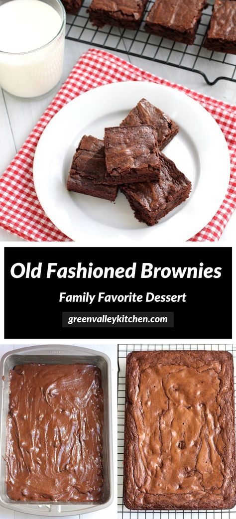 Valley Kitchen, Dark Chocolate Brownie, Brownies Recipe Homemade, Dark Chocolate Brownies, Blondie Brownies, Green Valley, Delicious Vegetarian, Old Fashion, Dark Chocolate Chips