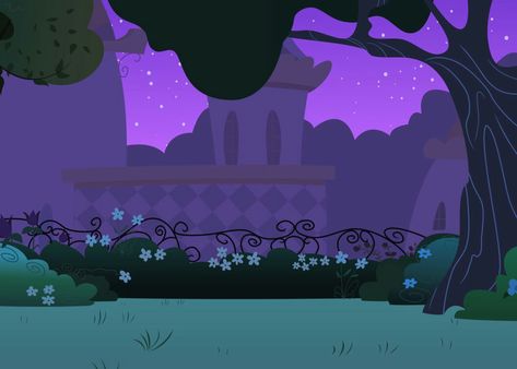 Ponyville Backgrounds, Mlp Landscape, Mlp Backgrounds, Camping Background, Gardens At Night, My Little Pony Background, Mlp Background, Cartoon Garden, Garden At Night