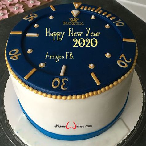 Happy New Year 2020 Images hd - eNameWishes Name On Cake, Write Name On Cake, Birthday Cake Write Name, Birthday Cake Writing, New Year's Cake, Happy New Year Cards, Fashion Cakes, Cakes For Men, Happy New Year 2020