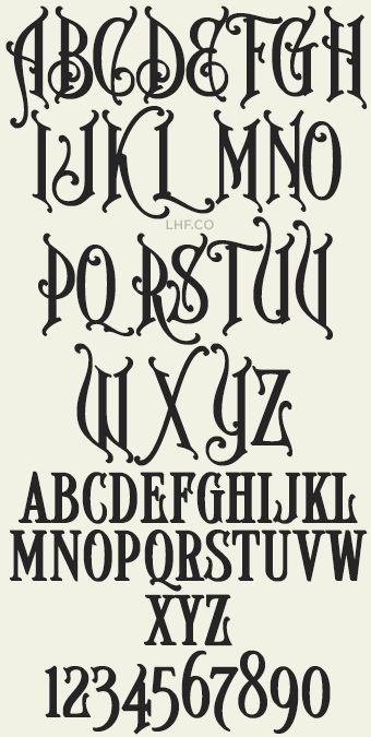 Fancy fonts alphabet