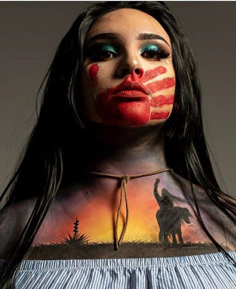 Mmiw Awareness Makeup, Missing Indigenous Women Art, Native American Face Paint, Native Woman, Native Beauty, Indigenous History, Mexico Wallpaper, Fantasy Fest, Manic Monday