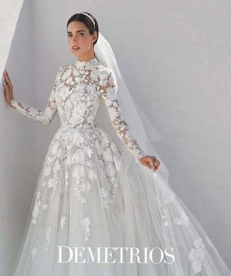 Long Lace Sleeve Wedding Dress, Wedding Dress With High Neck, Nana Dress, High Collar Wedding Dress, Lace Sleeve Wedding Dress, Cut Out Dresses, Lace Wedding Dress With Sleeves, Long Sleeve Wedding Dress Lace, From Miss To Mrs