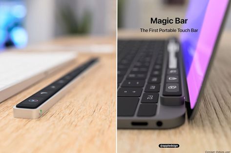 Macbook Pro Touch Bar, New Macbook Pro, Macbook Accessories, Magic Bars, Newest Macbook Pro, Work Routine, New Macbook, Power Plug, Yanko Design