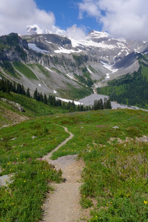 The Descent to Indian Bar Wonderland Trail Mt Rainier, Indian Bar, Mt Rainer, Backpacking Destinations, Wonderland Trail, Backpacking Trails, Backpacking Trips, Mirror Mirror On The Wall, The Descent