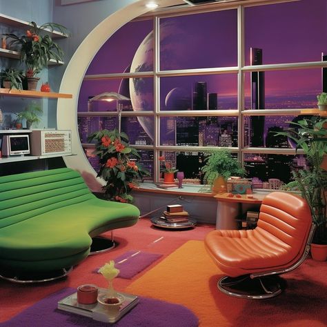 Retrofuture Interior, Room Ideas Modern Luxury, Sci Fi Living Room, Apartment Decor Luxury, Togo Couch, Living Room Decor Big, Retro Futurism Interior, Togo Chair, Futuristic Rooms