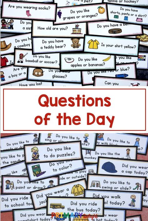 Question Of The Day Preschool Free Printables, Question Of The Day Kindergarten, Question Of The Day Preschool, Restorative Practices School, Questions Of The Day, Teaching Elementary School, Circle Time Activities, Preschool Circle Time, Prek Classroom