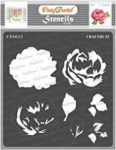 Flower Stencils, Rose Stencil, Laser Cut Stencils, Floral Stencil, Stencils For Painting, Reusable Stencils, Painting Templates, Stencil Templates, Flower Stencil