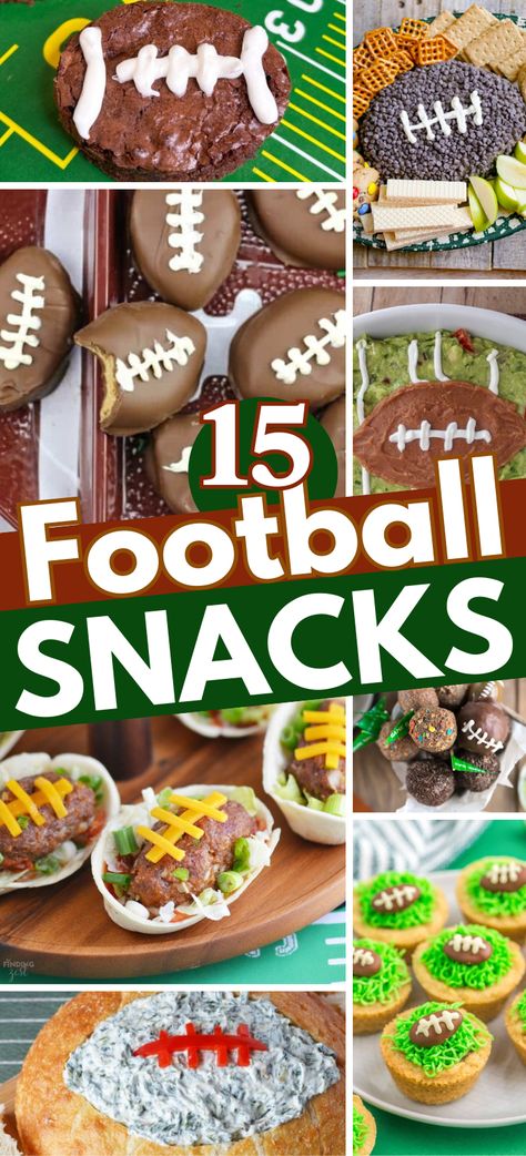 Football Shaped Foods – Whether it’s for the BIG game day event or football watching spread, these football foods are sure to be a big hit. From football ball shaped desserts, to fun appetizers, here’s everything you need to serve the best football party foods! Cheap football themed appetizers, football party snacks, football snacks crockpot, football dips, game day snacks, inexpensive game day recipes for football season, football snacks kids, quick and easy football party food. Football Brunch Party, Football Themed Finger Foods, Sports Themed Birthday Party Ideas Food, Penn State Tailgate Food, Food For Superbowl Party, Football Fruit Tray Ideas, Football Veggie Tray Ideas, Football Potluck Ideas, Football Watch Party Food