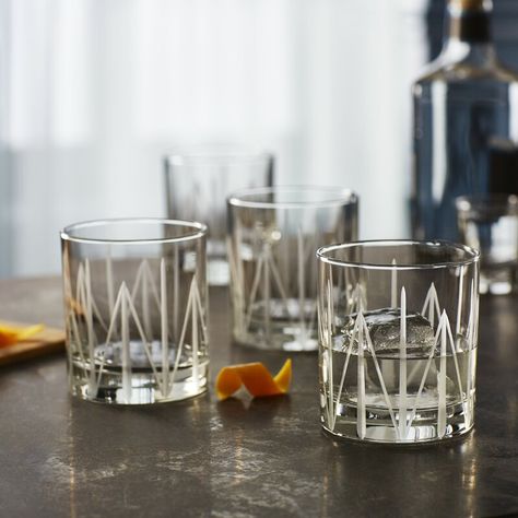 Libbey Cut Cocktails 11 oz. Whiskey Glass | Wayfair.ca New Drink, Margarita On The Rocks, Cool Glass, Rocks Glasses, Solid Shapes, Linear Design, Glass Of Water, Glassware Collection, Contemporary Aesthetic