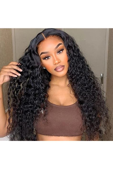 Halcyon Long Curly Wig for Black Women 26inch Black Curly Wig Synthetic Middle Part Curly Wigs Hair Replacement Wigs for Daily Party Use (26inch, Black) Curly Wig For Black Women, Black Curly Wig, Wig For Black Women, Long Curly Wig, Curly Human Hair Wig, Curly Wig, Hair Replacement, Lace Closure Wig, Lace Hair