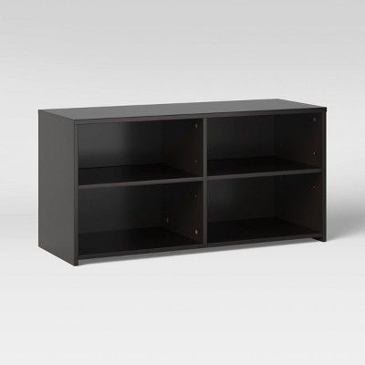 Storage Tv Stand, Small Tv Stand, Bookshelves With Tv, Black Tv Stand, Dorm Furniture, Black Rooms, Tv Stand With Storage, Black Room, Tv Stand Wood