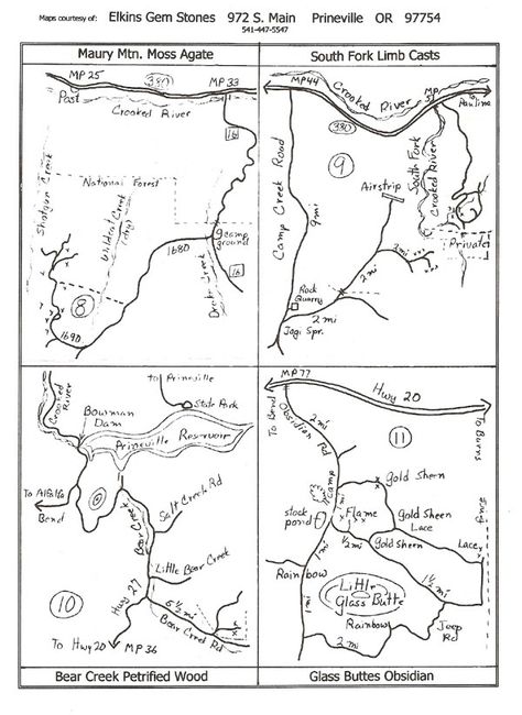 Rockhounding California, Rockhounding Oregon, Rockhounding Washington, Prineville Oregon, Oregon Map, Painted Hills, Rocks And Fossils, Rock Hunting, Area Map