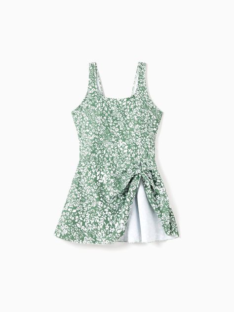 Get ready for summer with our matching family swimsuits! Featuring a fresh and playful design in green and white floral print for moms and daughters, and striped print for dads and sons. * Please add each size separately to your shopping cart. * Piece of product: Each size includes a set of tankini (1 top+1 bottom) or a pair of swim trunks * Long and flowy swim dress to cover the tummy, and soft and removable padding for moms  * Drawstring waist for swim trunks  * Matching family swimwear set  * Suitable for casual and fashionable occasions  * Imported product  * Supplier: PatPat Dads And Sons, Family Swimwear, Moms And Daughters, Matching Swimwear, Swimwear Sets, Swimsuit Shops, Matching Family Outfits, Family Outfits, Swim Dress