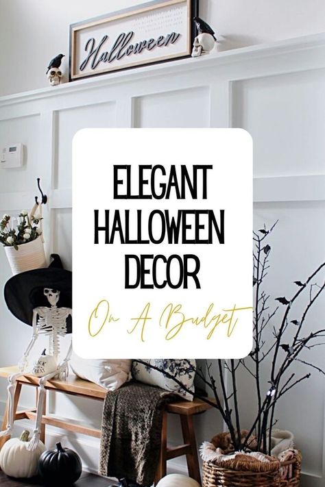 7 Simple Spooky Chic Halloween Décor Ideas On A Budget |Elegant Halloween Décor | Front Porch | Living Room | DIY | Indoor | Entryway | Party | Black And White | Gold |Silver | Classy Halloween | Sophisticated Halloween Décor | Gothic | Fireplace Mantel Décor | Wreath | Garlands | Kitchen | Moody Décor | Target | Amazon | Vintage | Antique | LED Taper Candles | Candelabras | Halloween Florals | Spooky Figurines | Creepy Cloth | Halloween Colors | Black Books Décor | Velvet Pillows and Blankets Halloween Cabinet Decor, Classy Halloween Decorations Indoor, Halloween Mantle Ideas, Halloween Florals, Gothic Fireplace, Sophisticated Halloween, Front Porch Living, Halloween Living Room Decor, Halloween Entryway