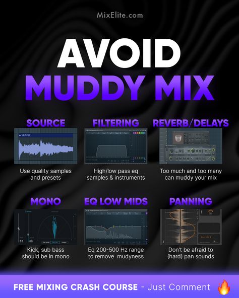 Free Mixing Crash Course 👉 MixElite.com/free-course ⁠ Clear Mix Magic⁠ ⁠  ⁠ #mixingtips #cleanmixes #musicproduction #audioengineering #homestudio #producerslife #studiotechniques #sounddesign #producercommunity #mixingandmastering Vocal Mixing Cheat Sheet, Vocal Chain, Producer Tips, Music Hacks, Songwriting Prompts, Writing Songs Inspiration, Music Basics, Music Theory Piano, Music Industry Business