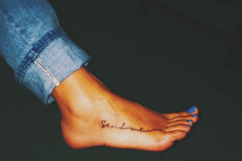 He Is Enough Tattoo, Here Am I Send Me Tattoo, Walk Humbly Tattoo, Here I Am Send Me Tattoo, He Walks With Me Tattoo, Send Me Tattoo, Here Am I Send Me, Small Foot Tattoos, Isaiah 6 8