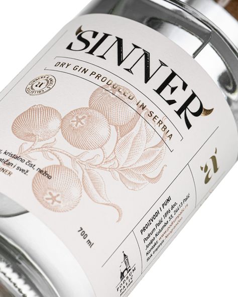 (60) Sinner Gin – Packaging Of The World Packaging Of The World, Gin Logo Design, Premium Coffee Packaging, Gin Packaging Design, Gin Bottle Design, Can Design Packaging, Lux Packaging, Gin Label Design, Drink Label Design